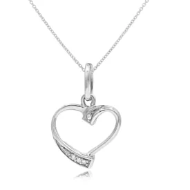 0.02ct Diamond Heart Pendant set in 14KT White Gold / SP1D5345