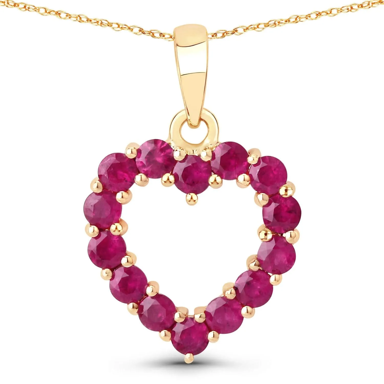 0.43 Carat Genuine Ruby 10K Yellow Gold  Pendant