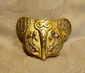 1908 Elephant Belt Buckle Edwardian Iris Gold Buckle