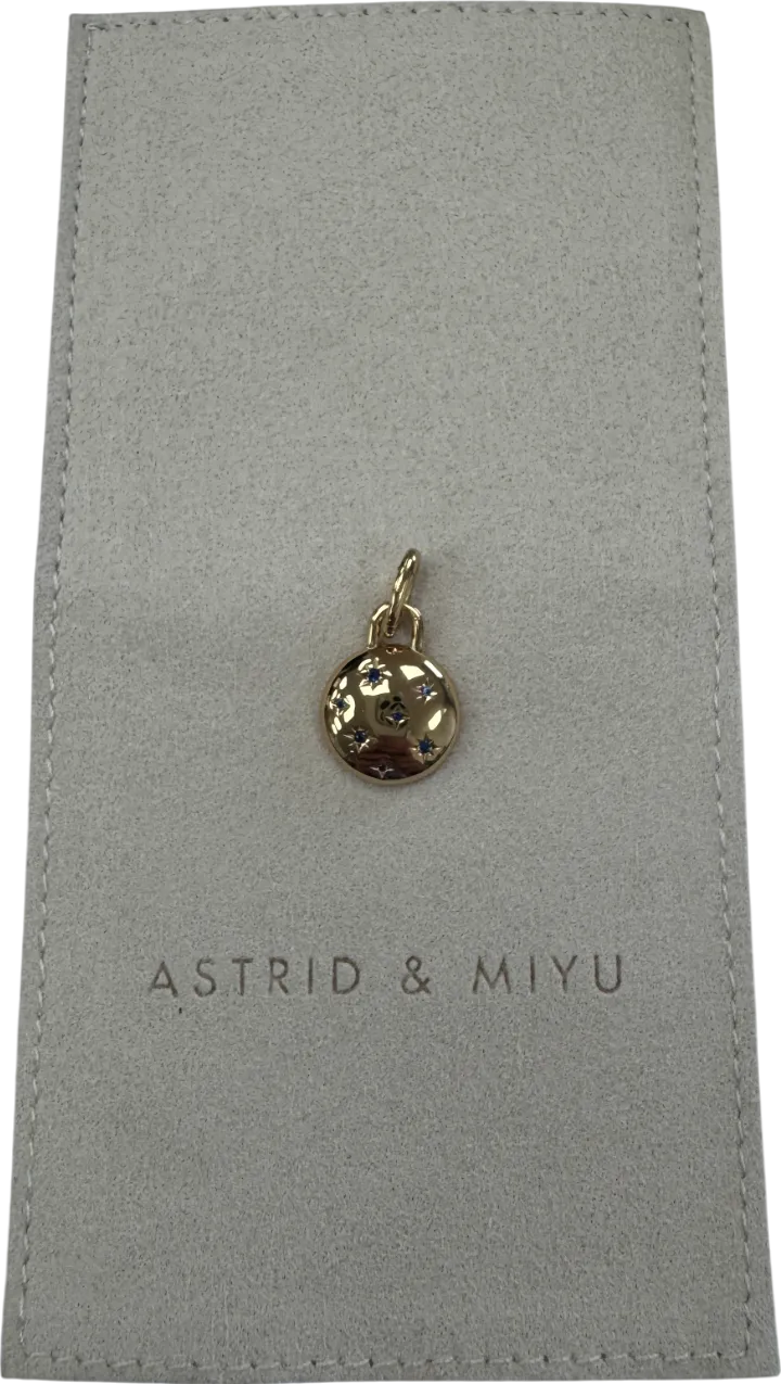 Astrid & Miyu Yellow 18k Gold Plated Silver Charm With Crystals