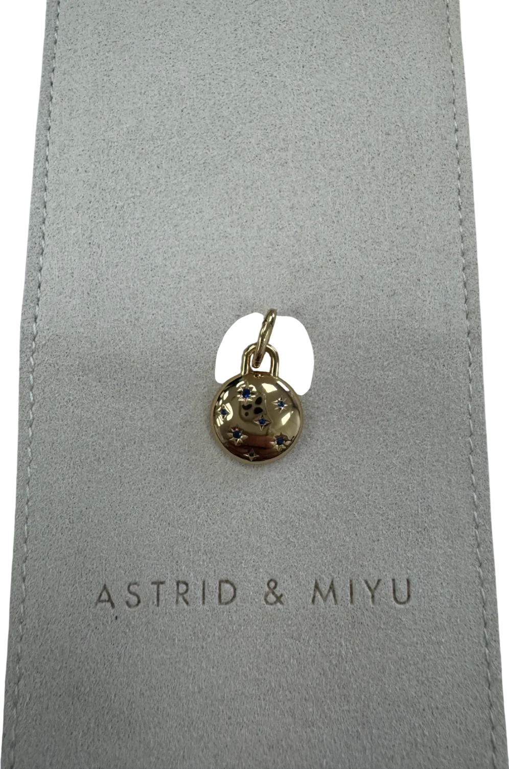 Astrid & Miyu Yellow 18k Gold Plated Silver Charm With Crystals