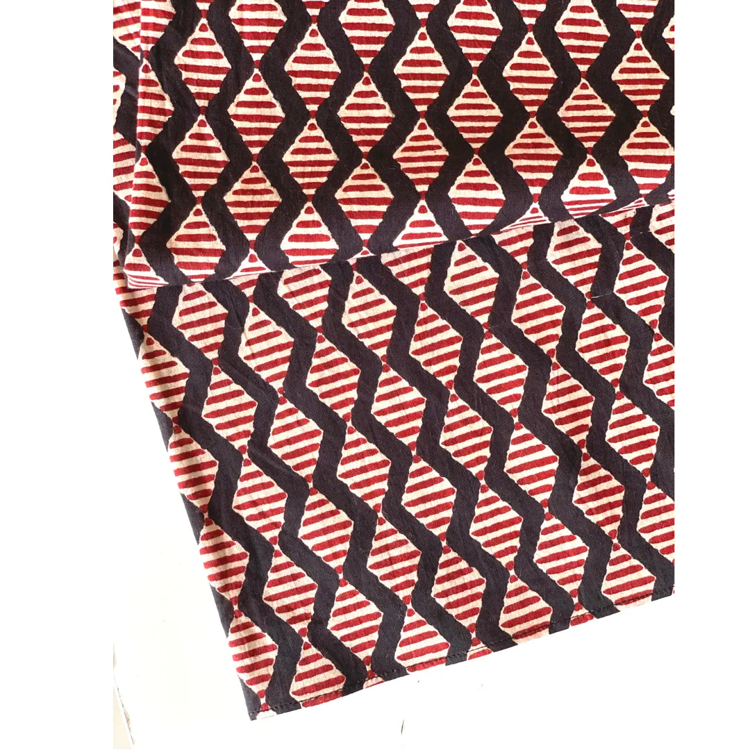 Bandana - Block Print Red Black Diamond Cotton Table Napkin