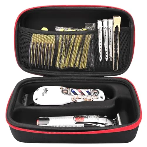 Barber Tool Bag,Case Compatible with Hair Clipper Barber, Clipper Bag for Barbers,Travel Storage Organizer for Comb Cutting Guide, Clipper Blade Oil, Cleaning Brush and Other Grooming Kit (Small)