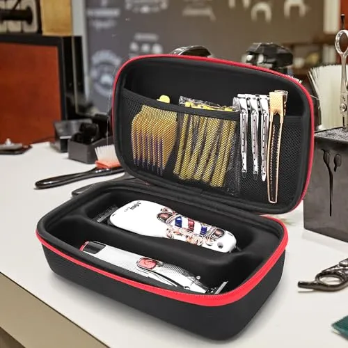 Barber Tool Bag,Case Compatible with Hair Clipper Barber, Clipper Bag for Barbers,Travel Storage Organizer for Comb Cutting Guide, Clipper Blade Oil, Cleaning Brush and Other Grooming Kit (Small)