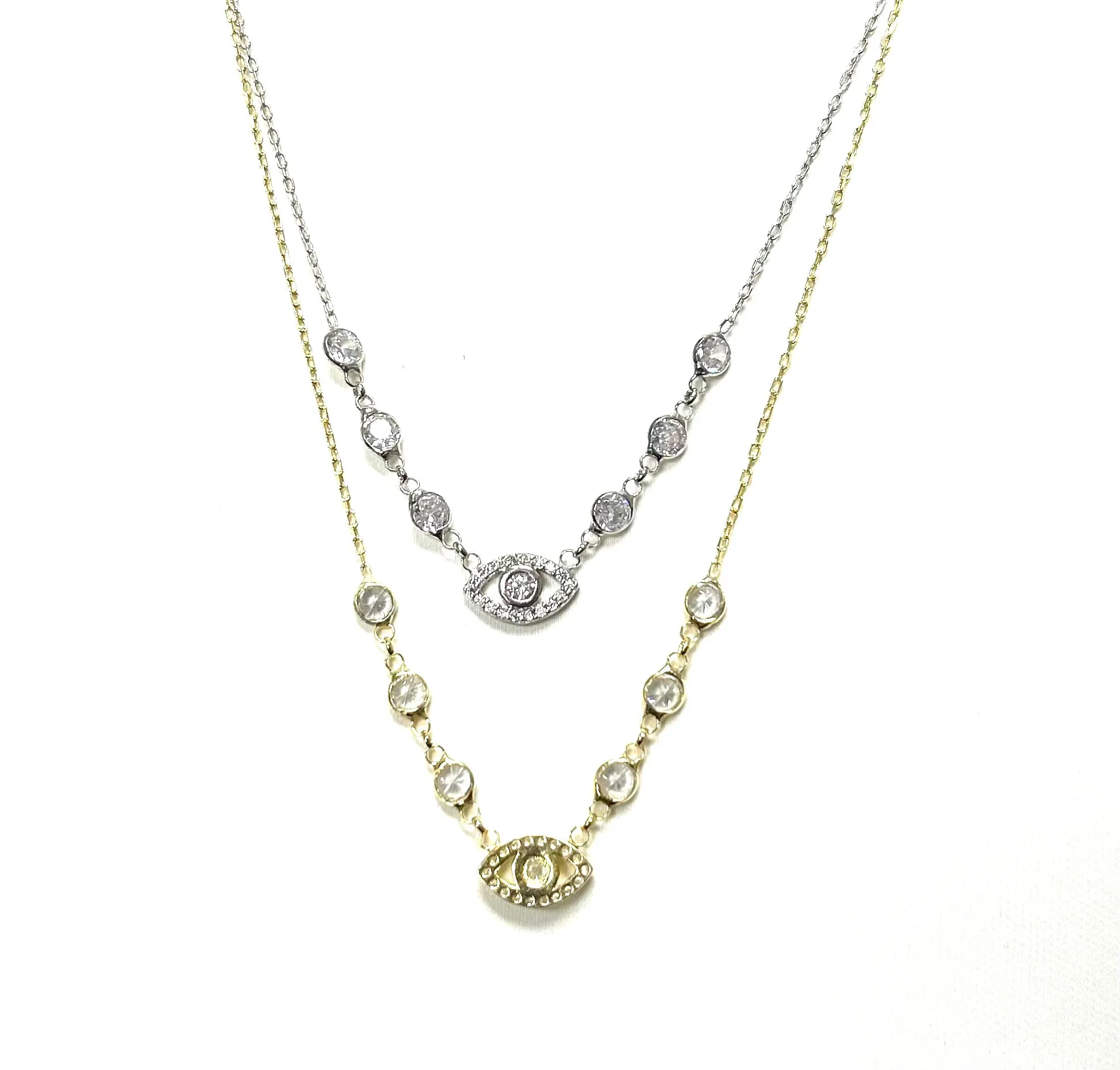 Bling and Paved Evil Eye Necklace