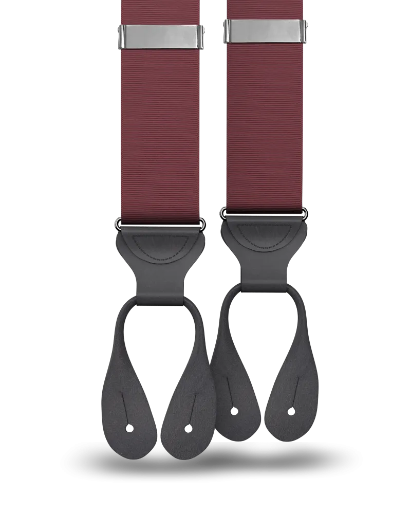 Burgundy Grosgrain Suspenders