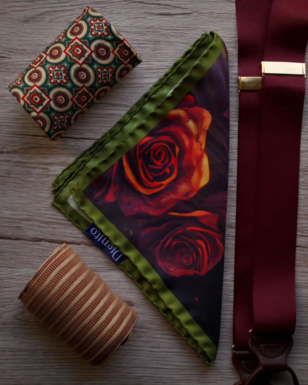 Burgundy Grosgrain Suspenders