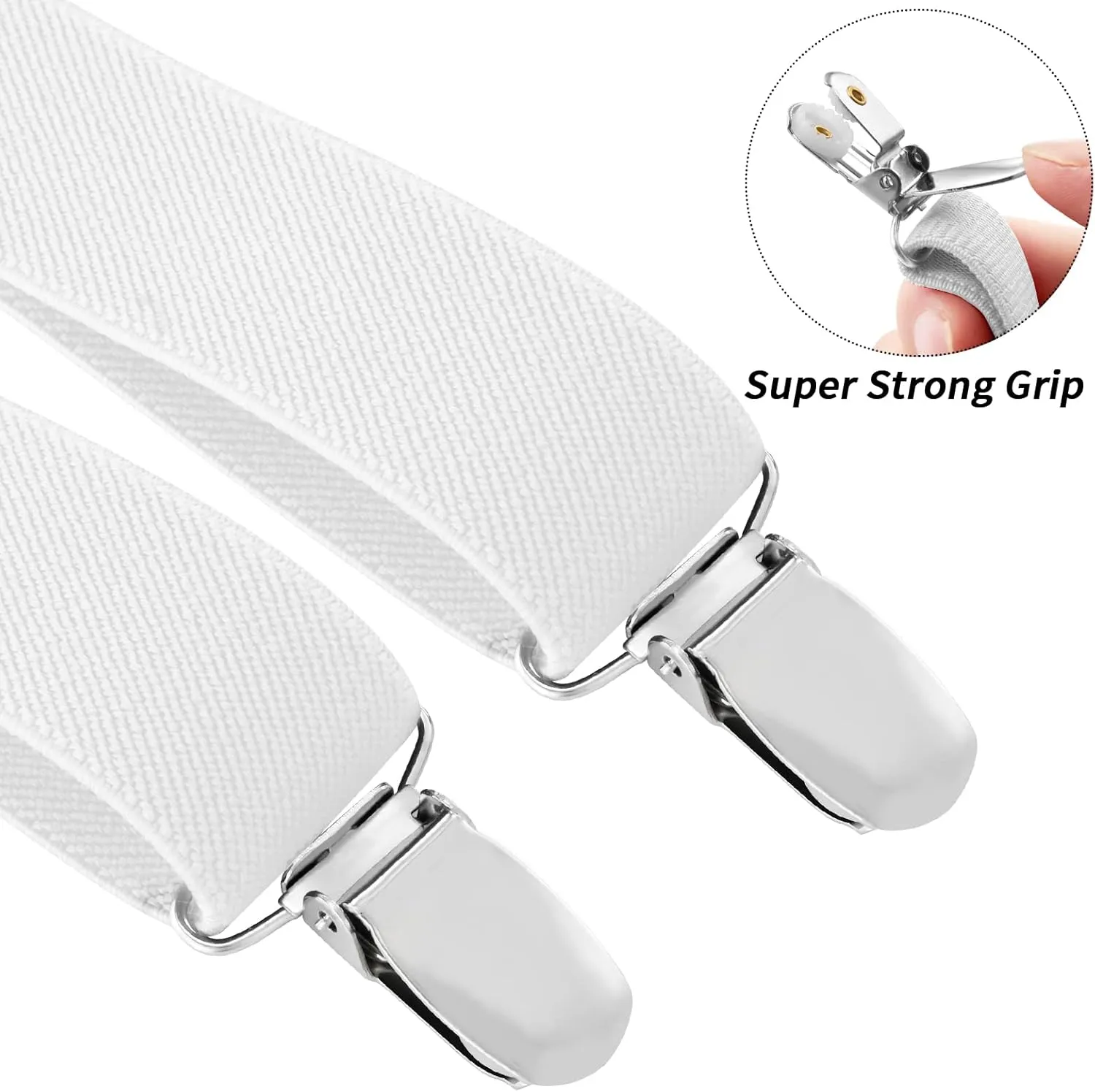 Buyless Fashion Adjustable Suspenders for Kids - 26" Elastic Straps 1" - Leather Y Shape Back - 5151