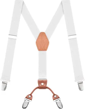 Buyless Fashion Adjustable Suspenders for Kids - 26" Elastic Straps 1" - Leather Y Shape Back - 5151