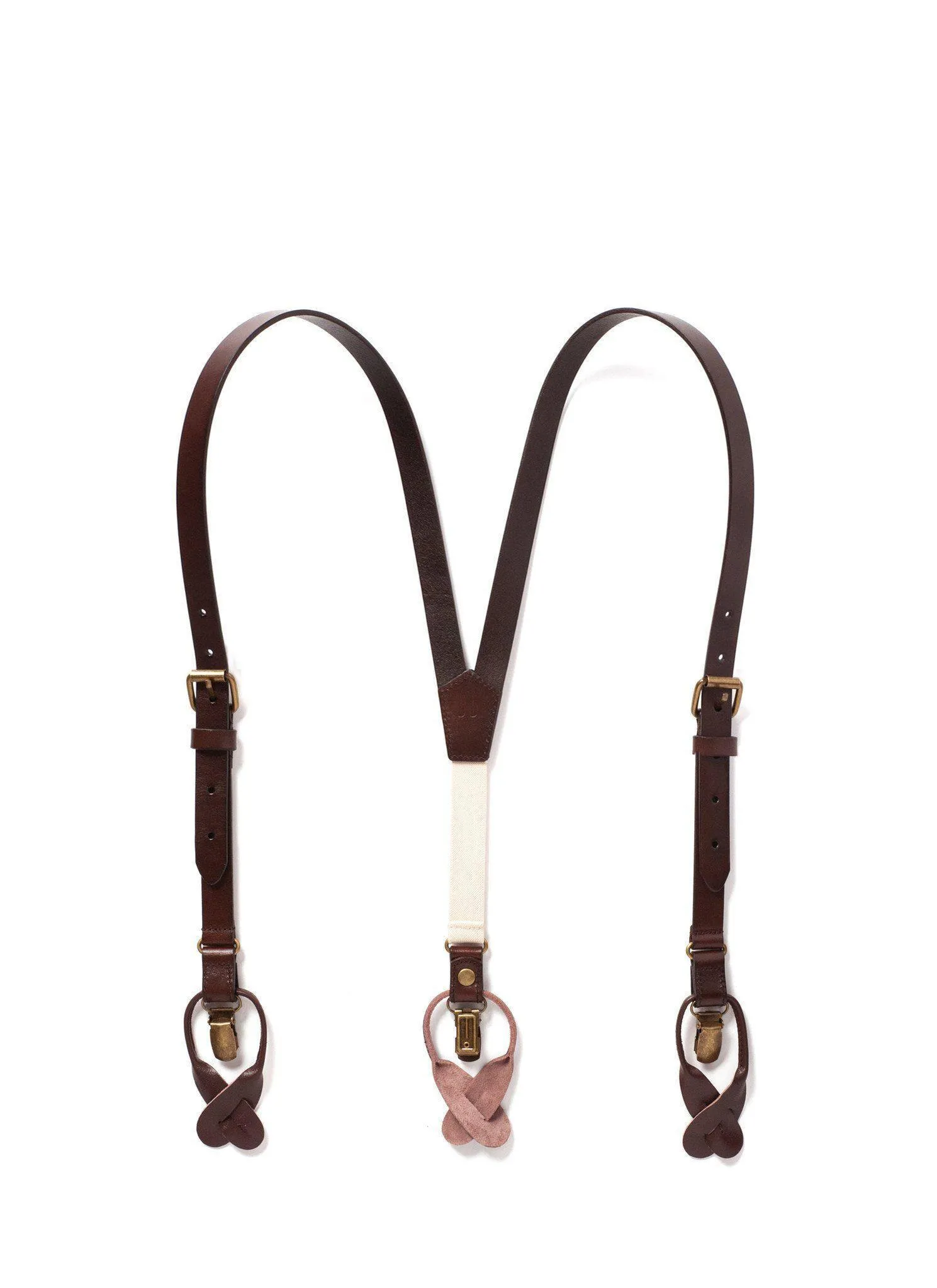 Chestnut Java (Kids) - Brown Leather Suspenders