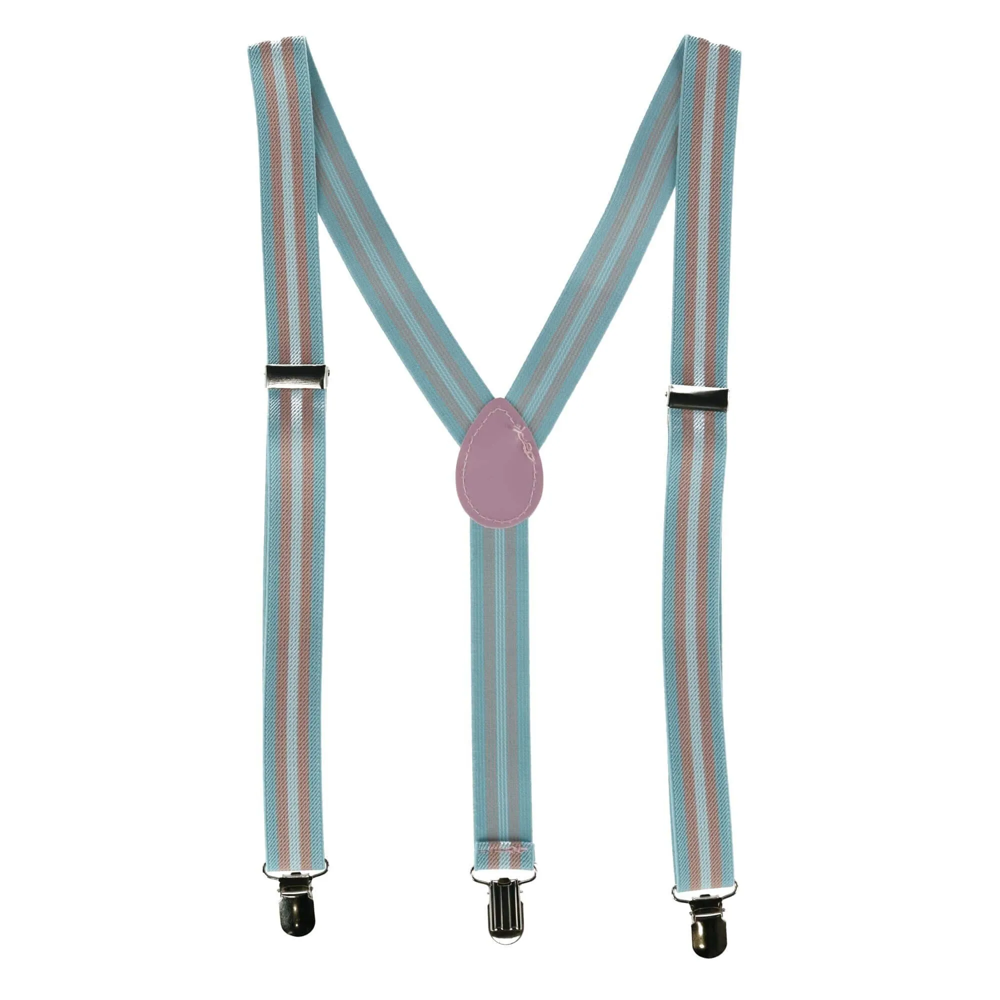 CTM® Stripe Trans Pride Clip-End Suspenders