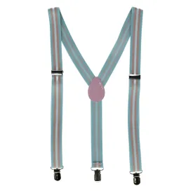 CTM® Stripe Trans Pride Clip-End Suspenders