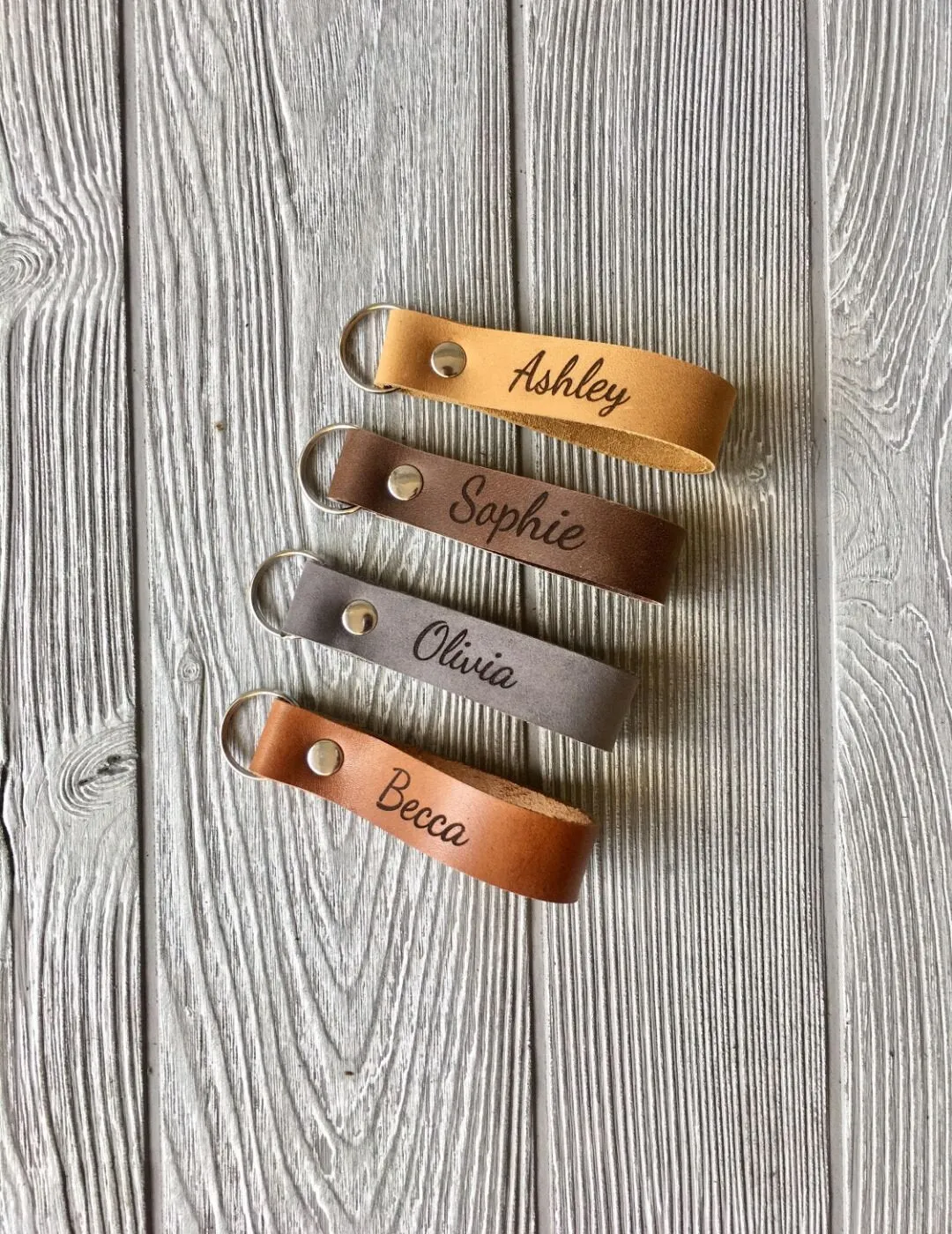 Custom Leather Keychain, Personalized Leather Key Ring, Engraved Monogram Keychain, Christmas Gift, Name Tag, Customizable Key Holder