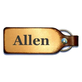 Custom Name Leather Keychain