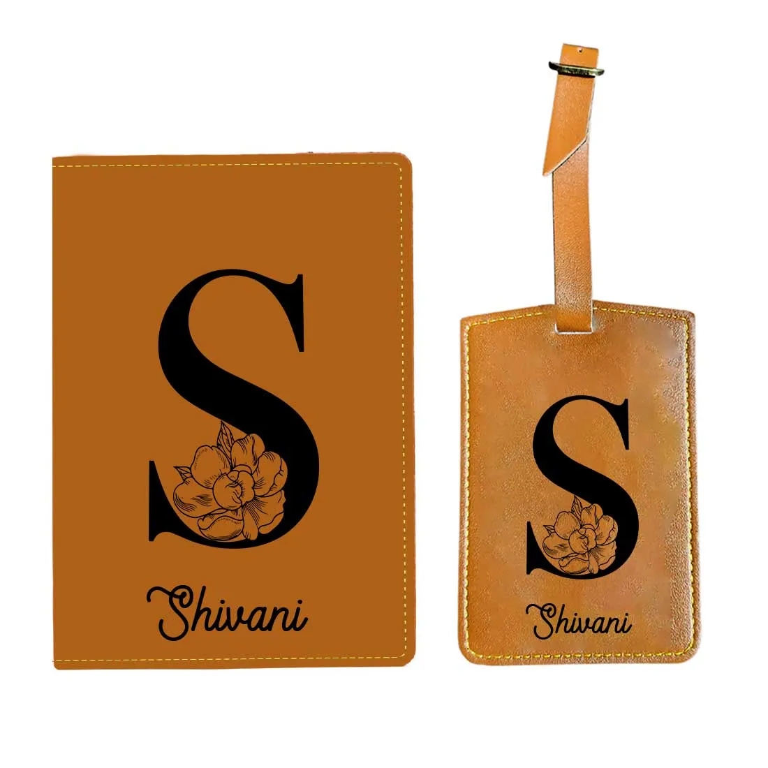 Custom Name on Passport Cover Holder Faux Leather Covers for Passports - Initial Name