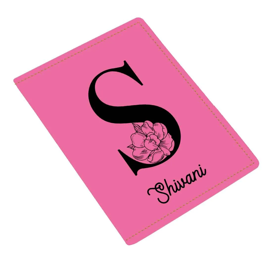 Custom Name on Passport Cover Holder Faux Leather Covers for Passports - Initial Name
