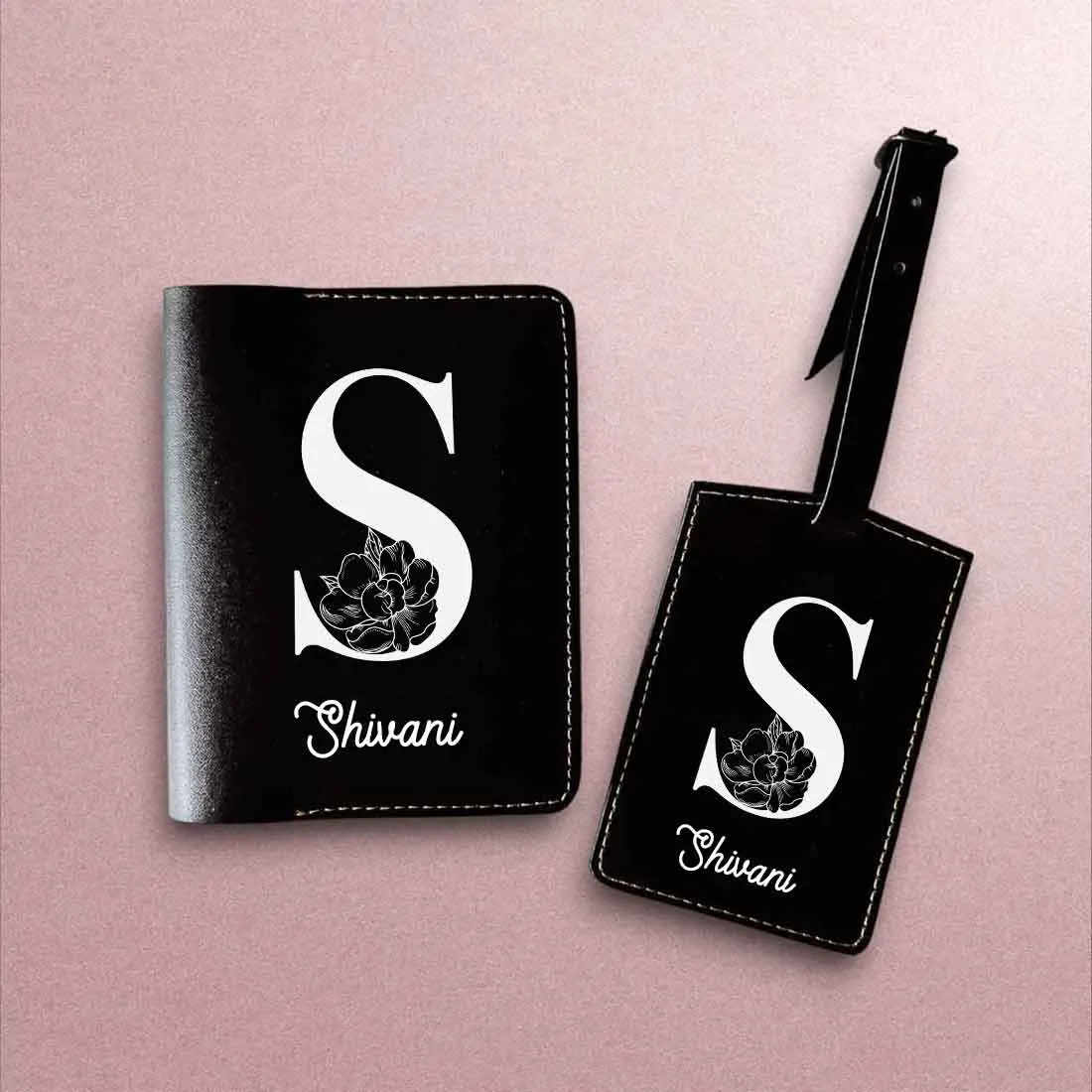 Custom Name on Passport Cover Holder Faux Leather Covers for Passports - Initial Name
