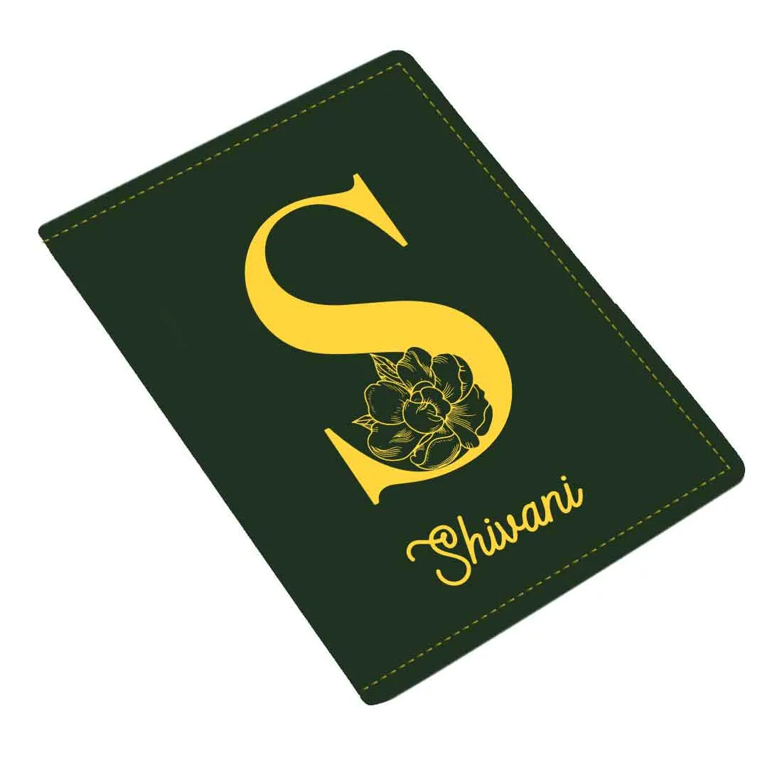 Custom Name on Passport Cover Holder Faux Leather Covers for Passports - Initial Name