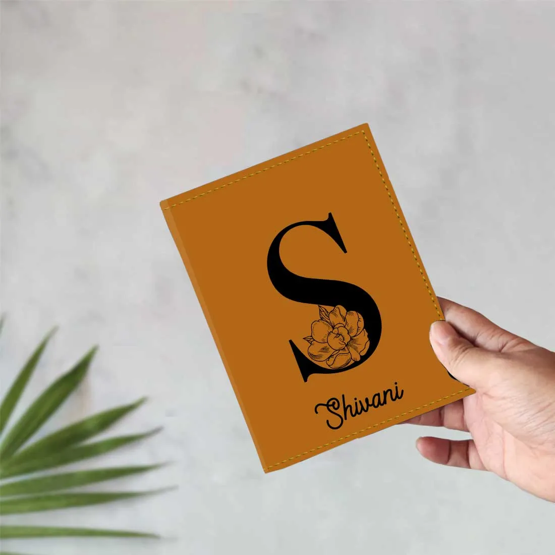 Custom Name on Passport Cover Holder Faux Leather Covers for Passports - Initial Name