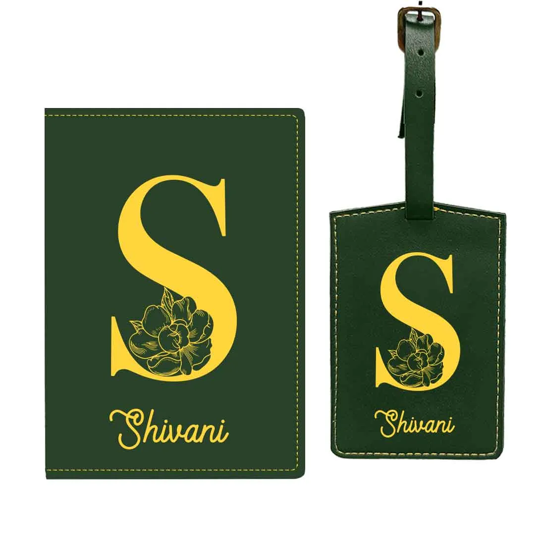 Custom Name on Passport Cover Holder Faux Leather Covers for Passports - Initial Name