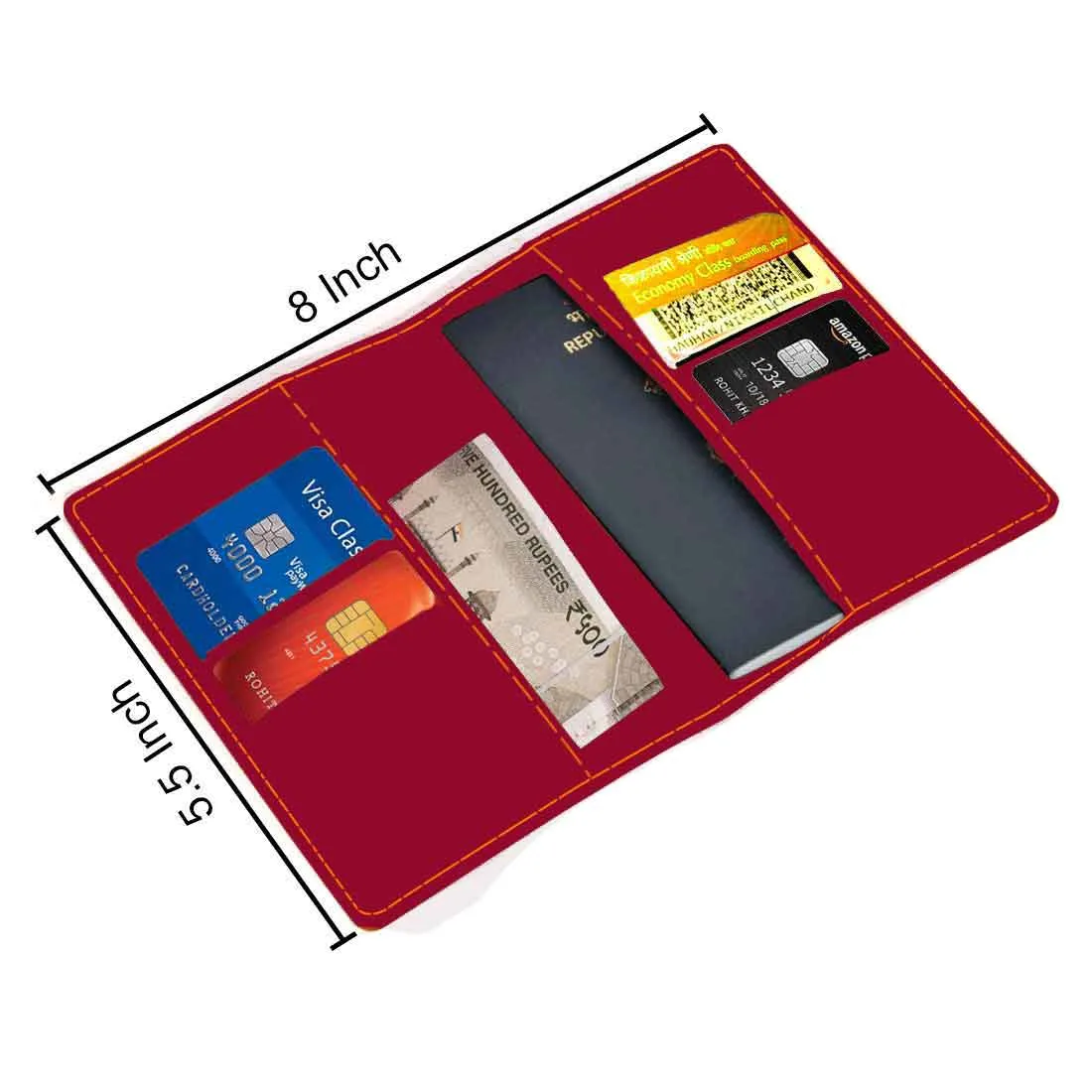 Custom Name on Passport Cover Holder Faux Leather Covers for Passports - Initial Name
