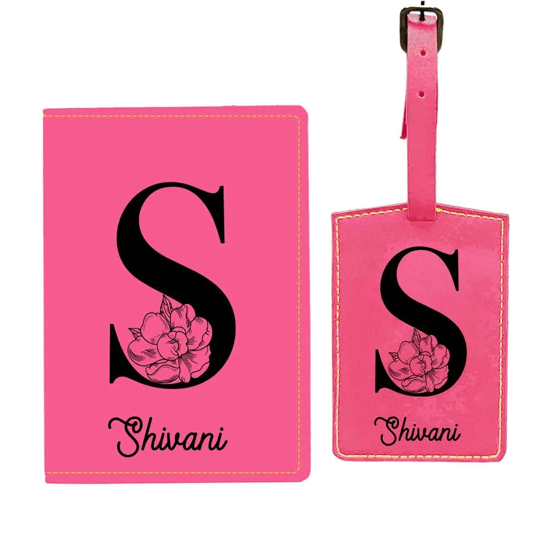 Custom Name on Passport Cover Holder Faux Leather Covers for Passports - Initial Name