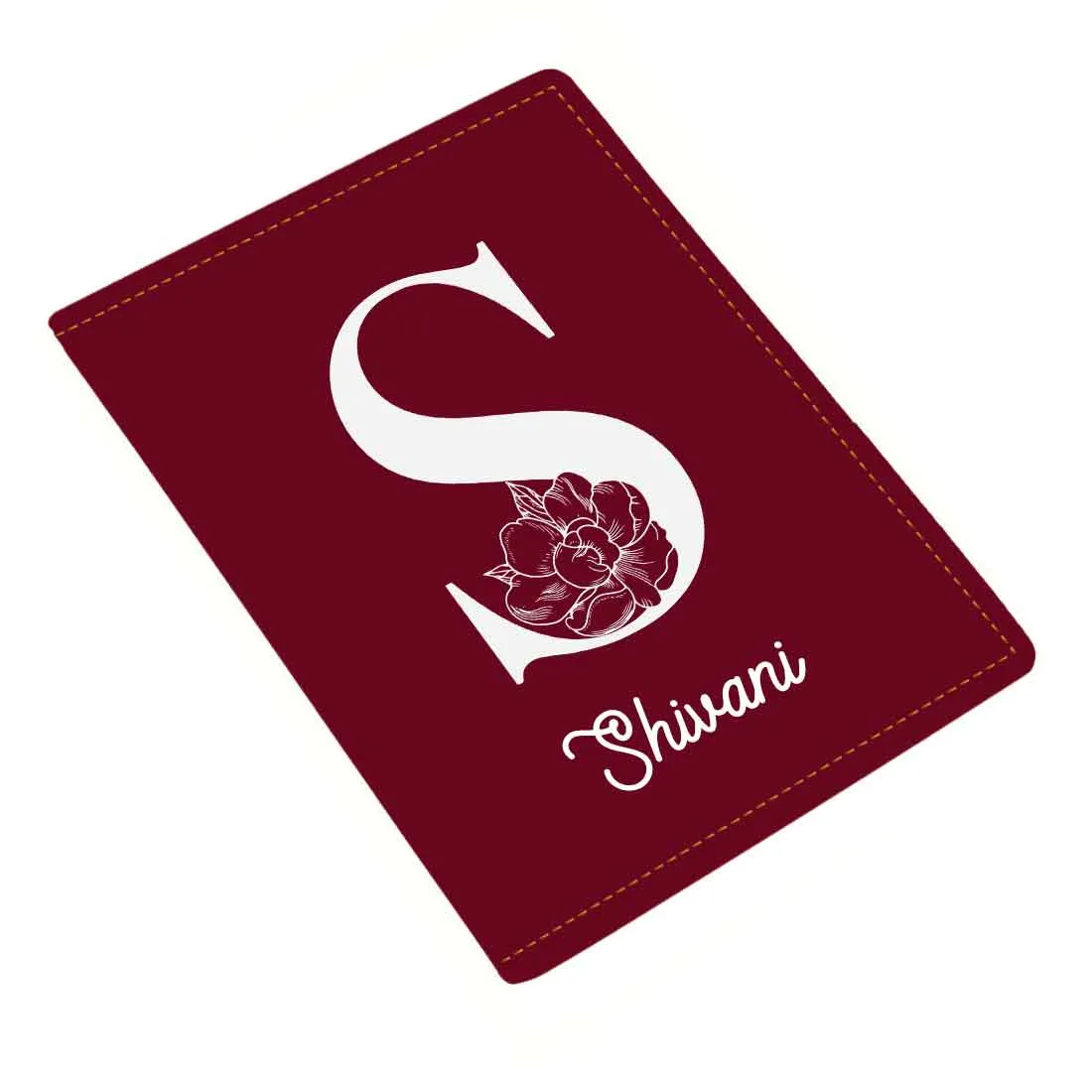 Custom Name on Passport Cover Holder Faux Leather Covers for Passports - Initial Name
