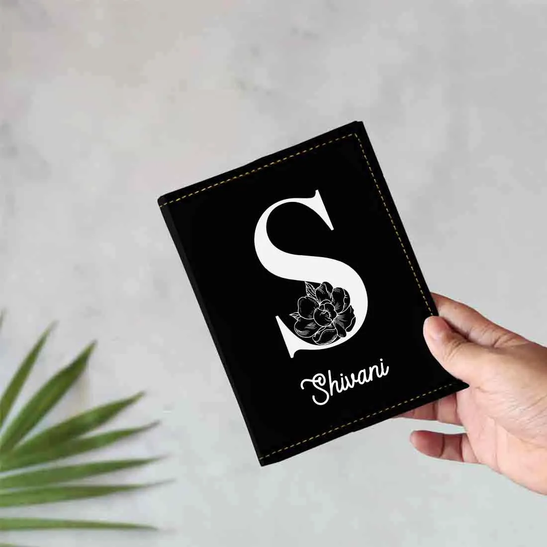 Custom Name on Passport Cover Holder Faux Leather Covers for Passports - Initial Name