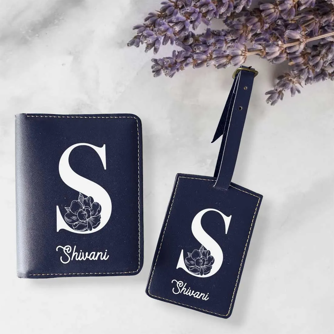 Custom Name on Passport Cover Holder Faux Leather Covers for Passports - Initial Name
