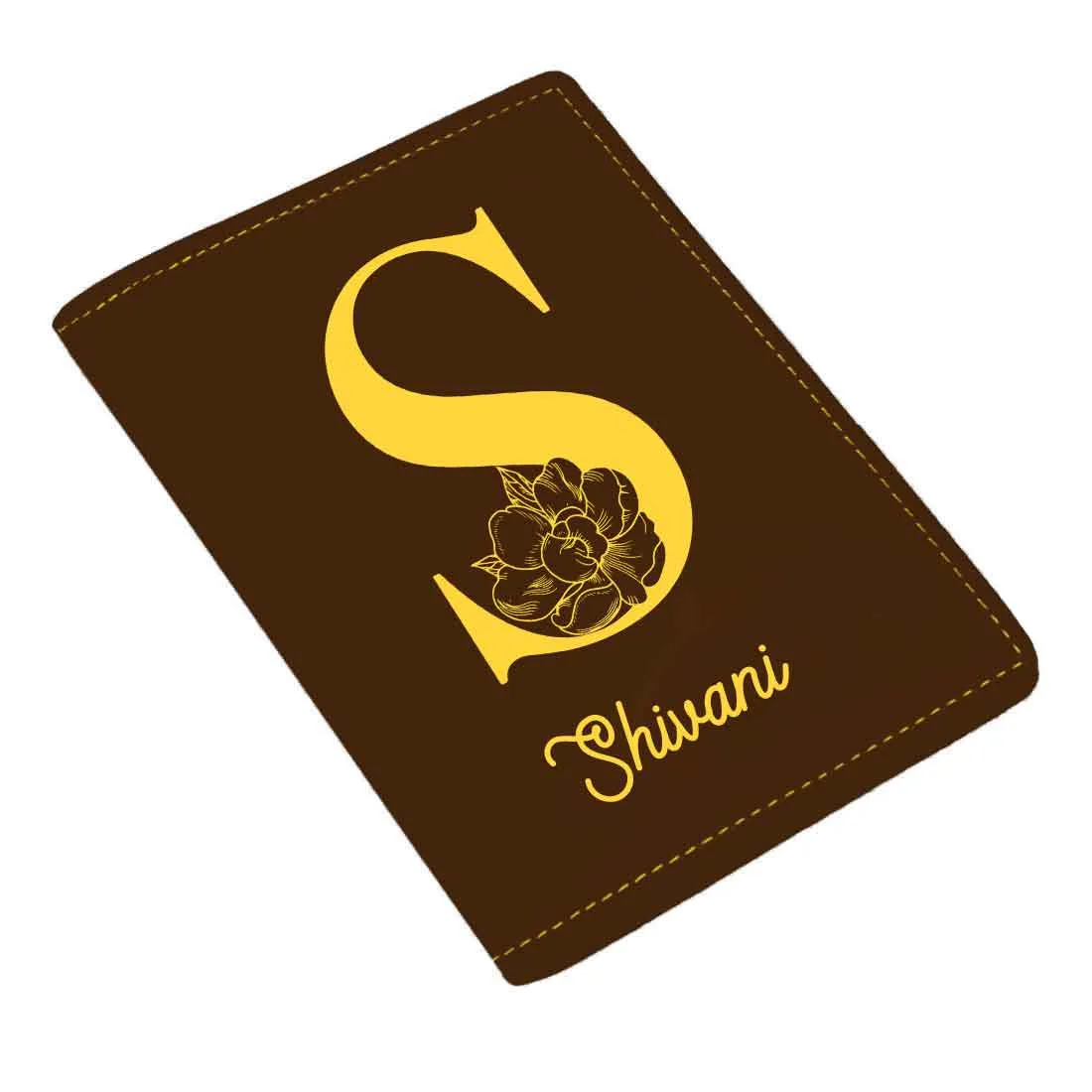 Custom Name on Passport Cover Holder Faux Leather Covers for Passports - Initial Name