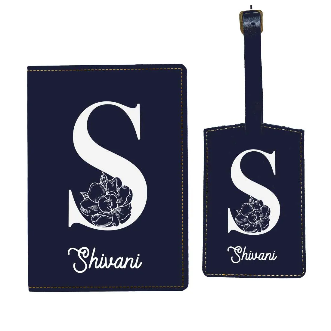 Custom Name on Passport Cover Holder Faux Leather Covers for Passports - Initial Name