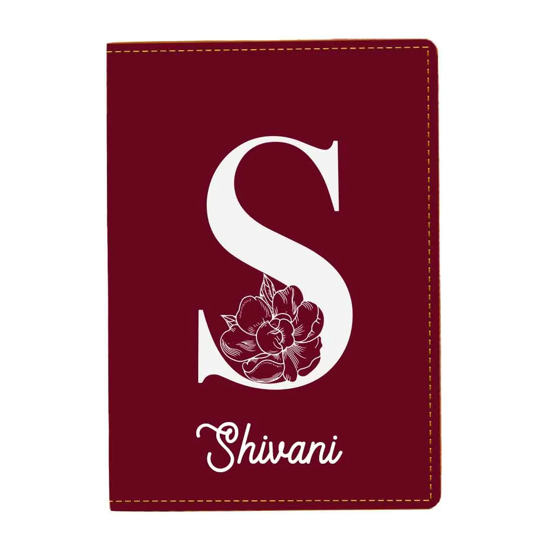 Custom Name on Passport Cover Holder Faux Leather Covers for Passports - Initial Name