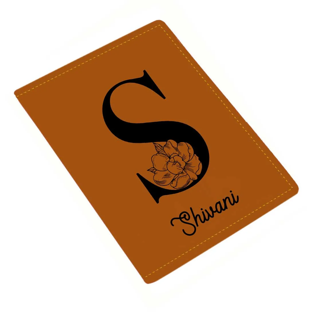 Custom Name on Passport Cover Holder Faux Leather Covers for Passports - Initial Name