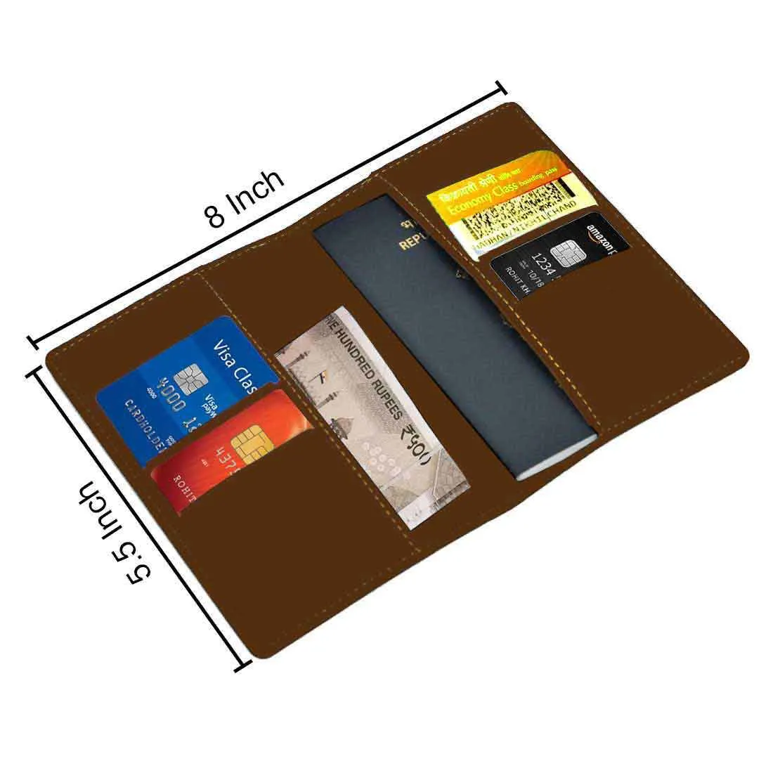 Custom Name on Passport Cover Holder Faux Leather Covers for Passports - Initial Name