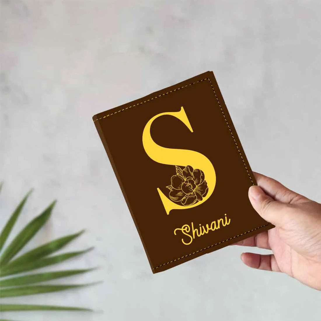 Custom Name on Passport Cover Holder Faux Leather Covers for Passports - Initial Name