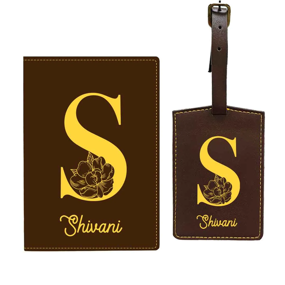 Custom Name on Passport Cover Holder Faux Leather Covers for Passports - Initial Name