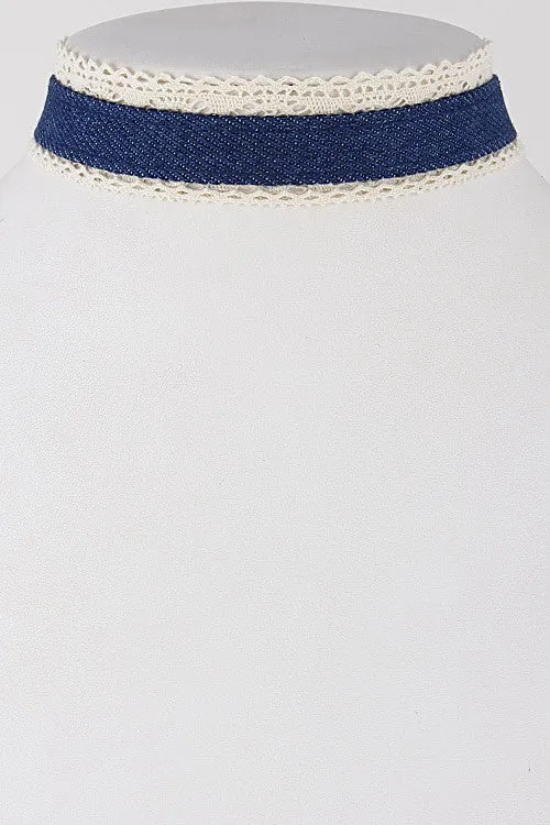 Denim Crochet Choker