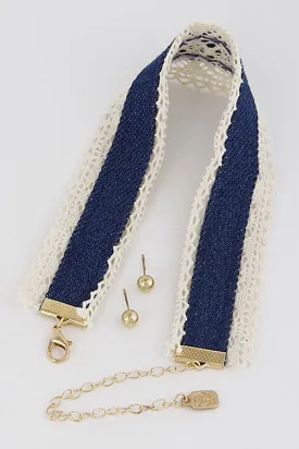 Denim Crochet Choker