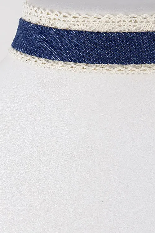 Denim Crochet Choker