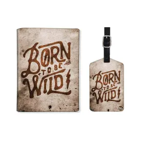 Designer Passport Cover and Luggage Tag - Born To Wild