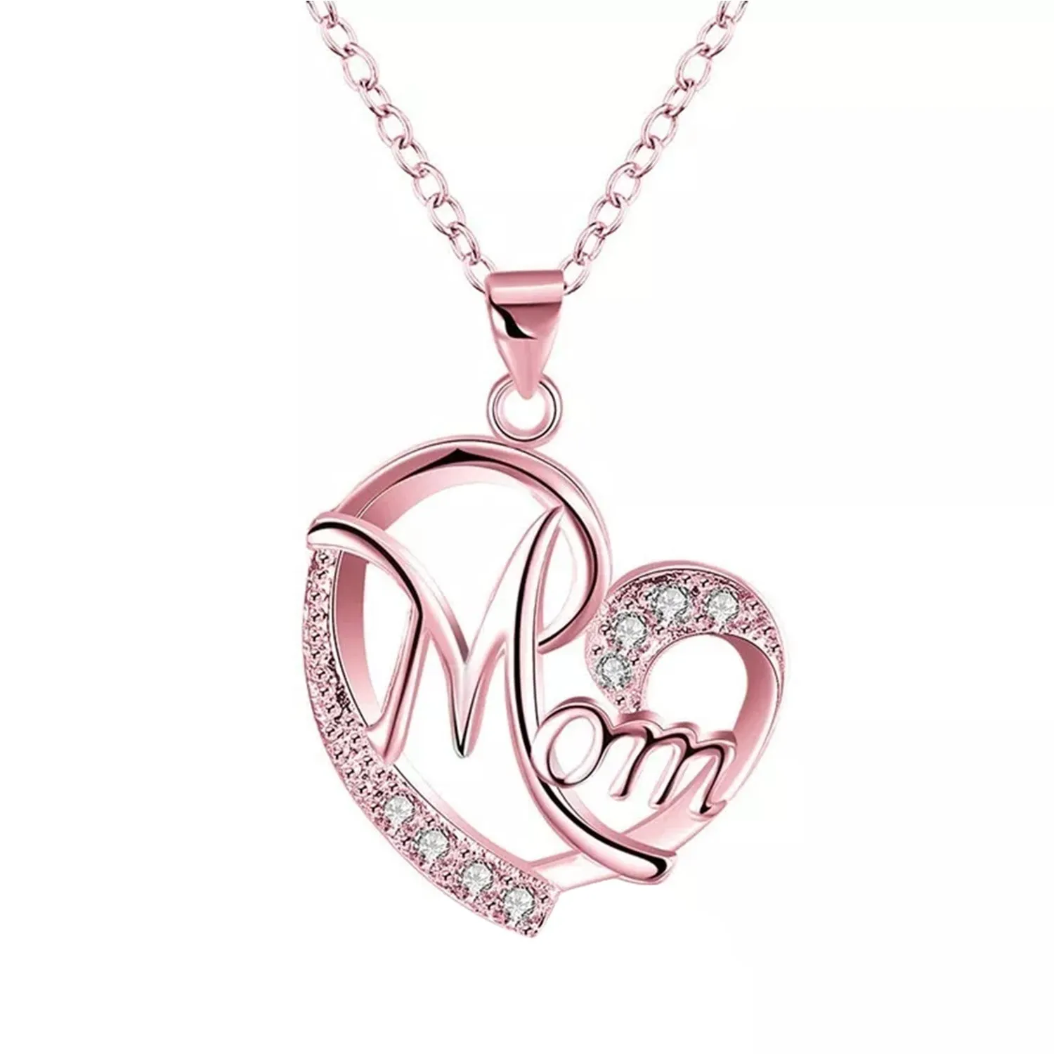 Dual Heart Crystal Mom Pendant