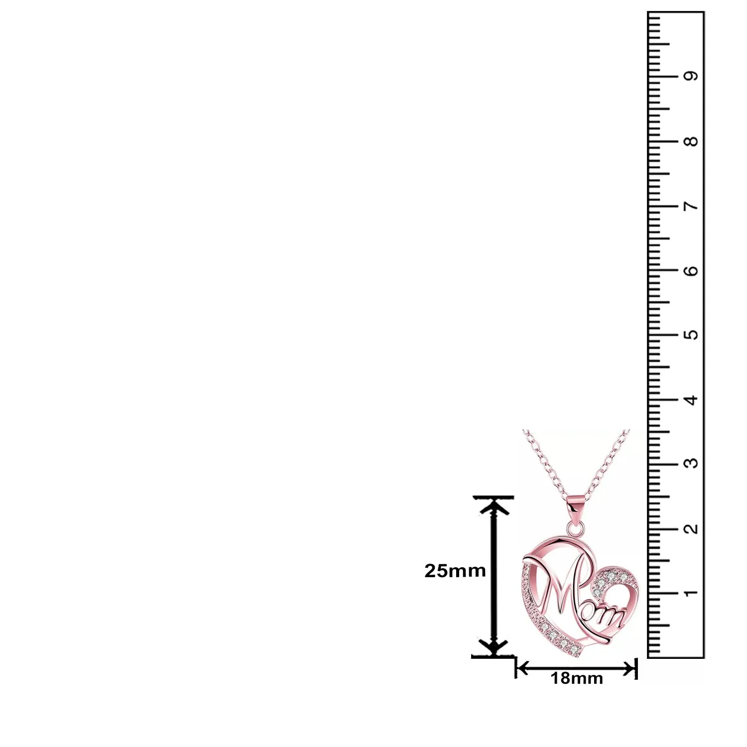 Dual Heart Crystal Mom Pendant