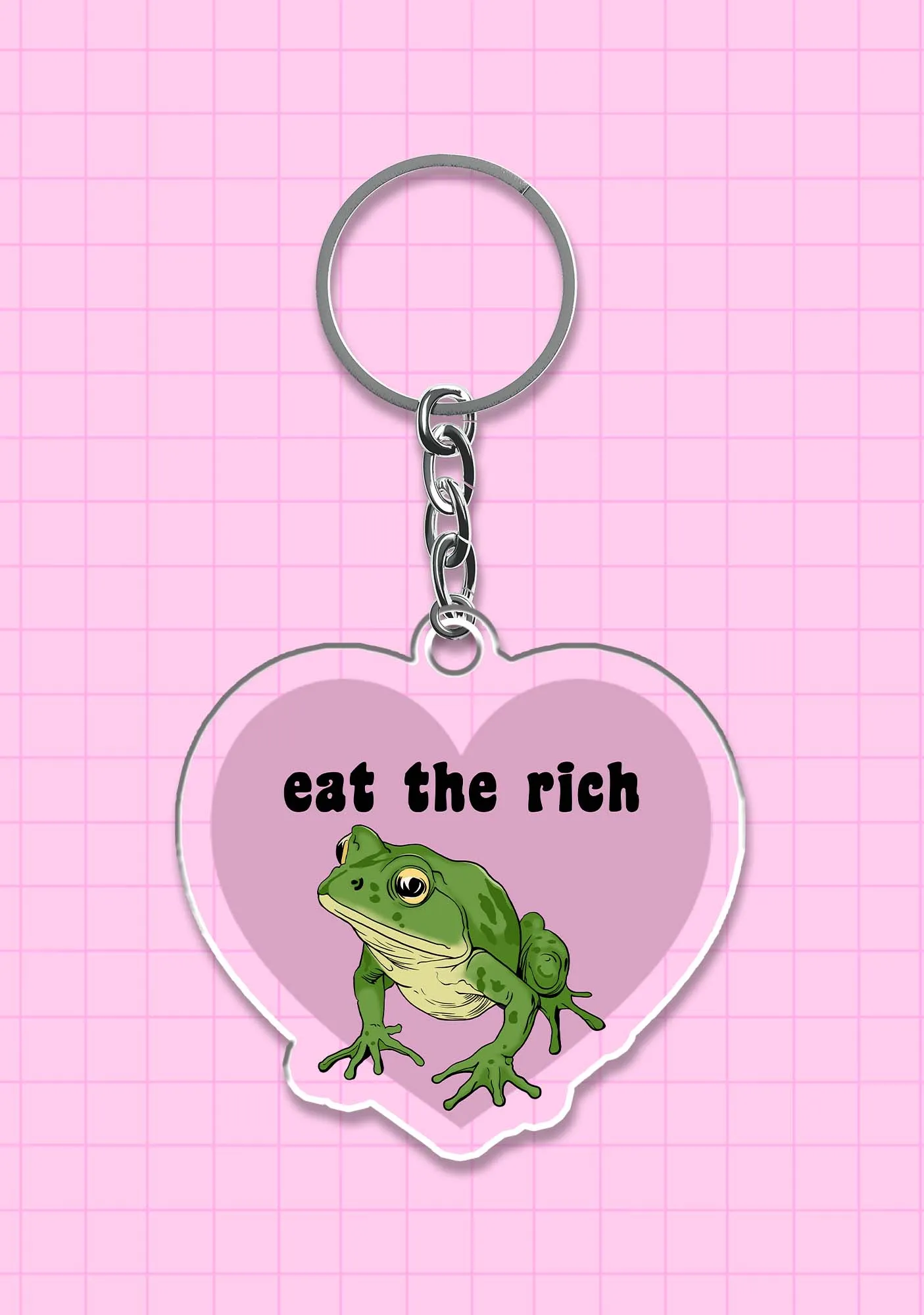 Eat The Rich Frog 1Pc Y2K Keychain Cherrykitten