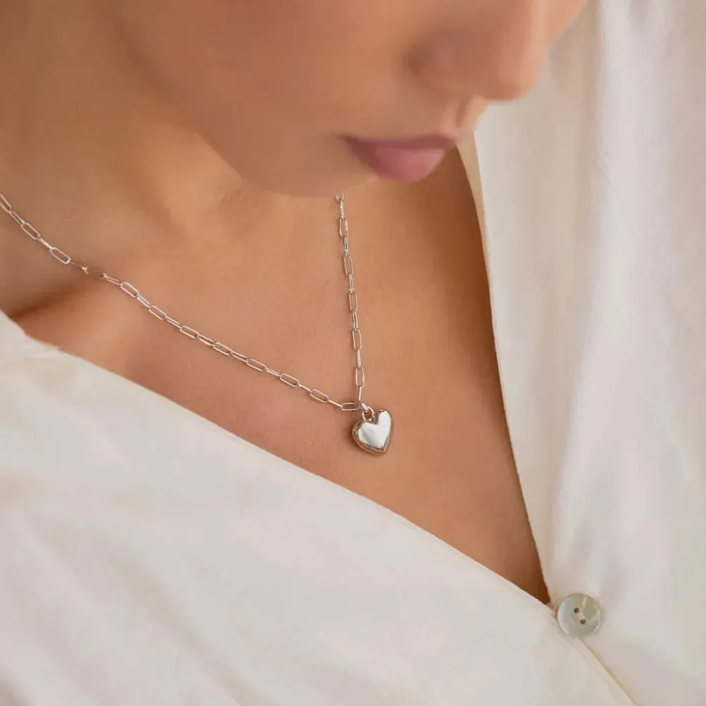 Geometric Heart-Shaped Love Pendant Necklace for Couples