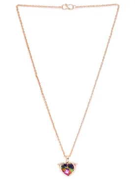 Heart Dolphino Pendant with Solitaire Multicolor Cubic Zirconia