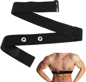 Heart Rate Monitor Chest Band for Polar H10 H9 H7, Adjustable Waterproof Soft Replacement Chest Strap Compatible with Polar Wearlin Garmin Dual Running HRM (Black Length 25.6"-37.4")