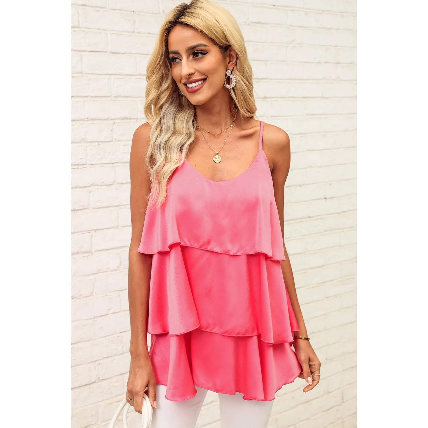 Layered Adjustable Strap Cami