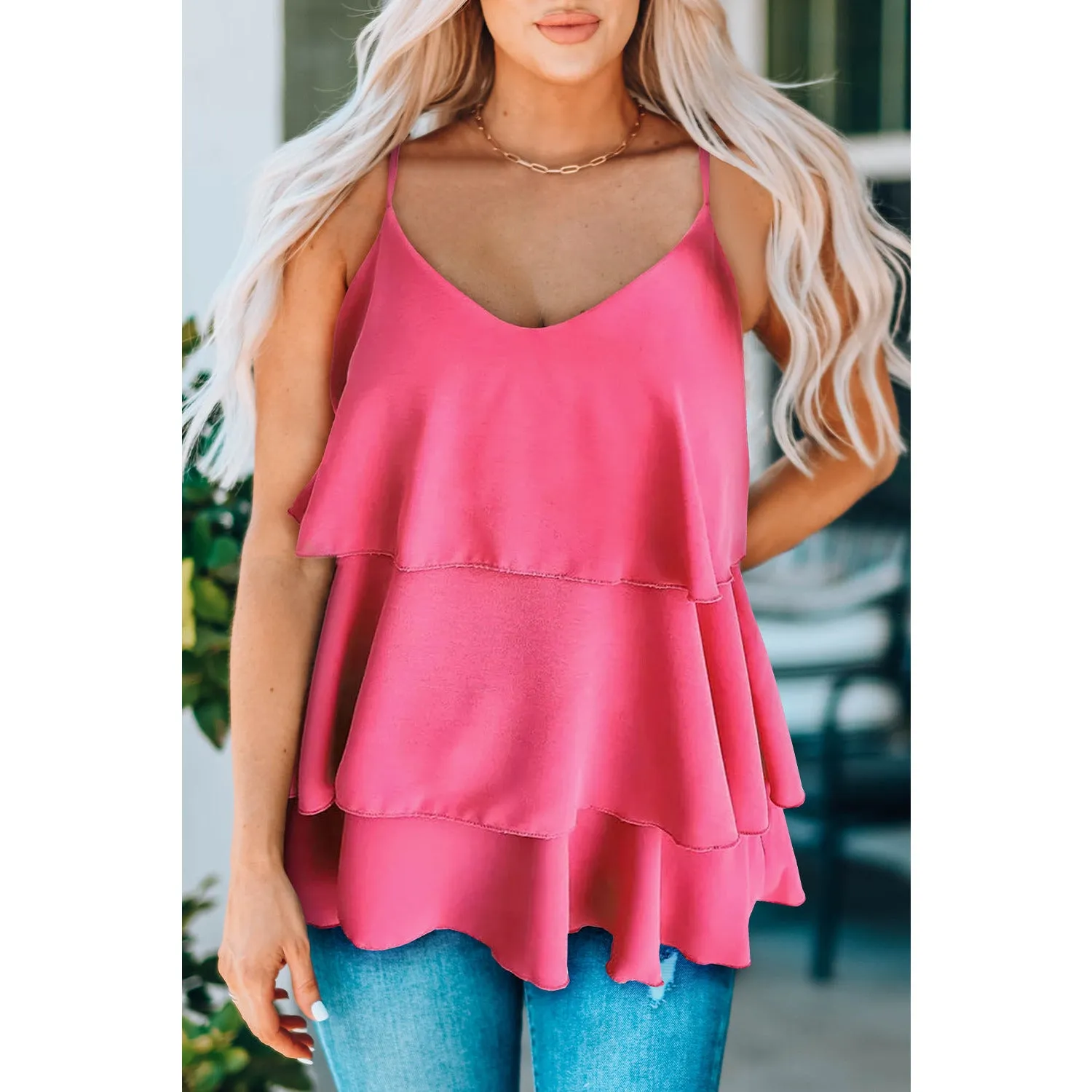Layered Adjustable Strap Cami
