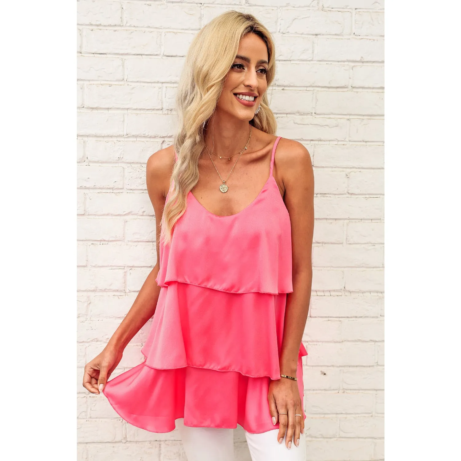 Layered Adjustable Strap Cami