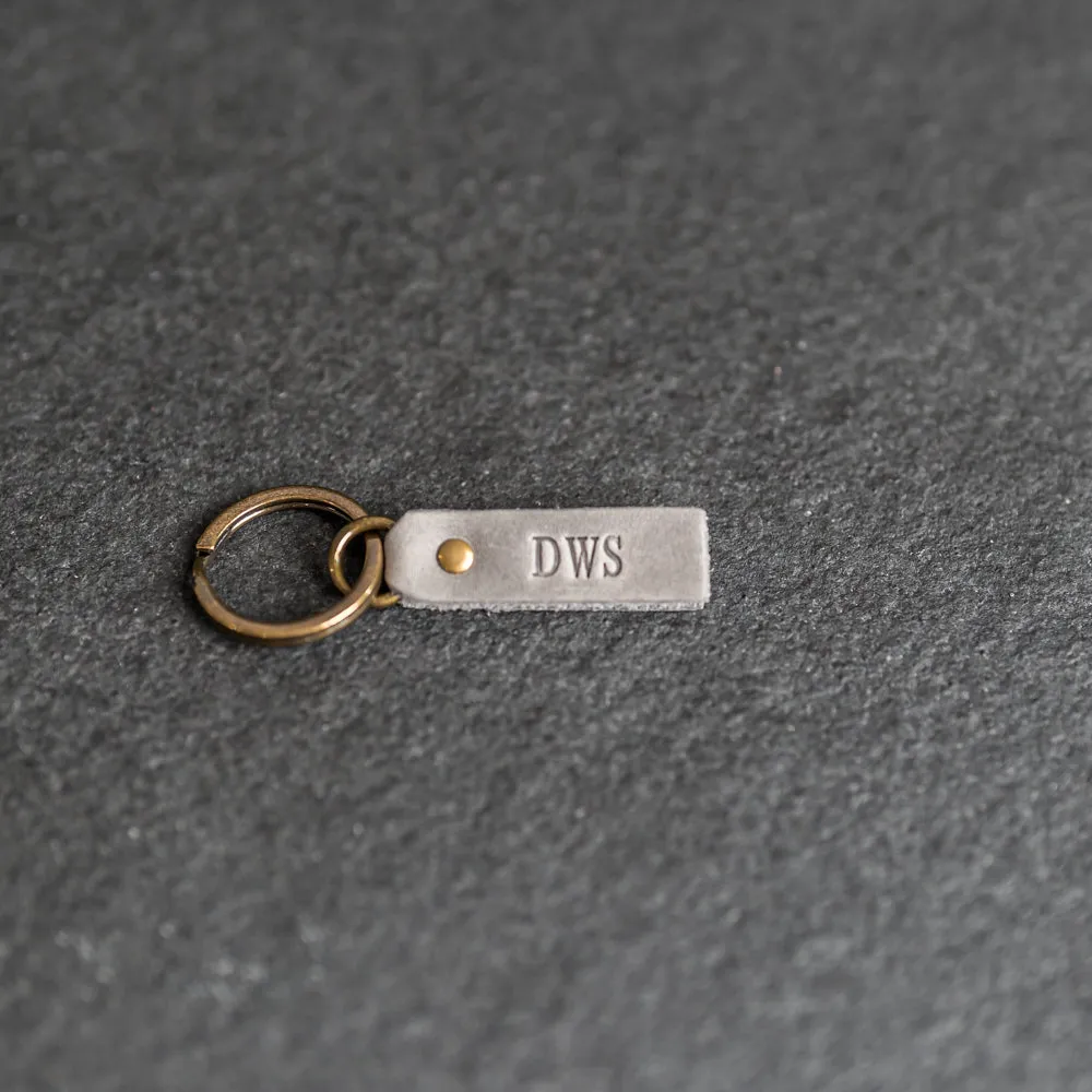 Leather Tab Keychain | Personalized Premium Leather Keychain  |  Leather Gift Handmade in the USA